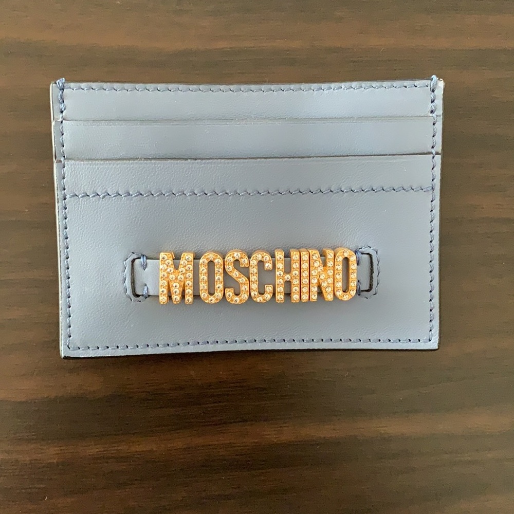 New MOSCHINO LEATHER CARD HOLDER WALLET